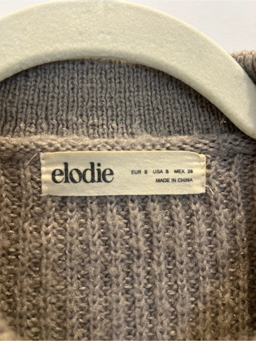 Elodie Brown/Gray Chunky Polo Style Cropped Sweater- Size Small
